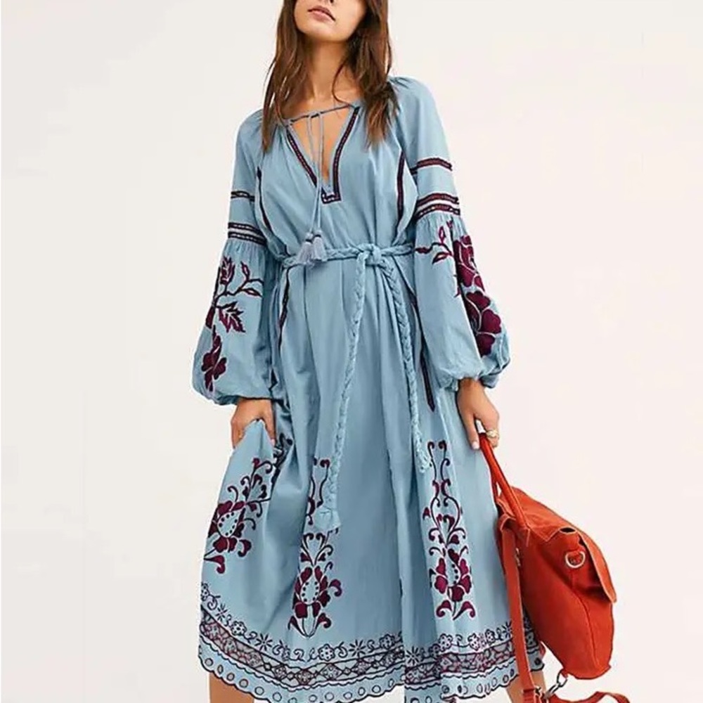 Lena Vie French Romance In Bloom Midi Dress